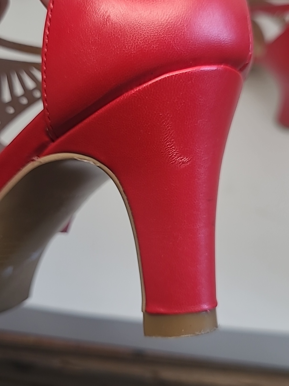 Andrea Rojo Red Heeled Sandals Women's Size 5 - Picture 8 of 8